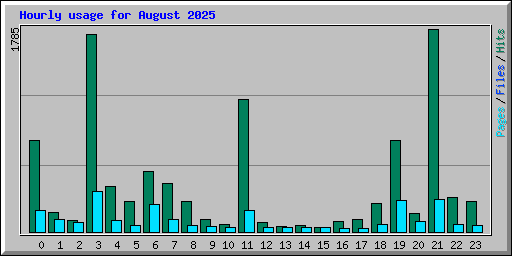 Hourly usage for August 2025